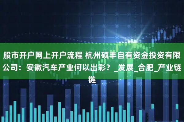 股市开户网上开户流程 杭州硕丰自有资金投资有限公司：安徽汽车产业何以出彩？_发展_合肥_产业链